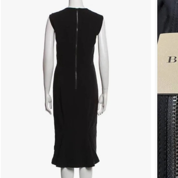 Burberry London Crepe V-Neck
Sleeveless Little Black Dress midi Sexy Size 8 - Picture 4 of 15